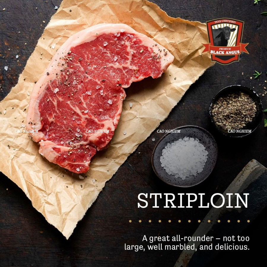 Premium Black Angus Striploin - Teys Certified Premium Black Angus Striploin
